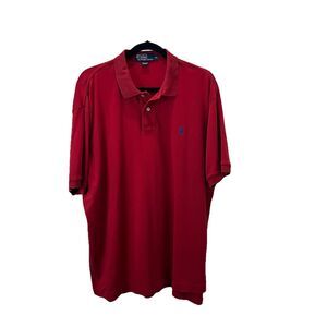Polo Ralph Lauren Red Short Sleeve Pony Logo Polo Shirt Mens Size XL